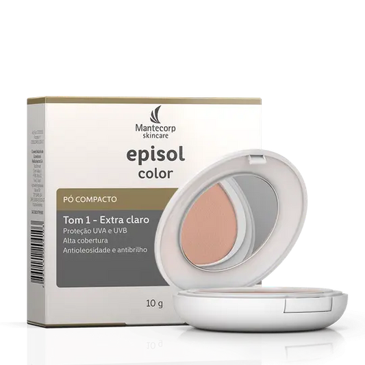 Protetor Solar em Pó Compacto FPS 50 Tom 1 - Extra Claro 10g - Episol