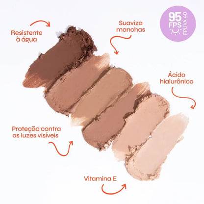 Protetor Solar em Bastão com Cor FPS 95, Cor 10 – Ollie